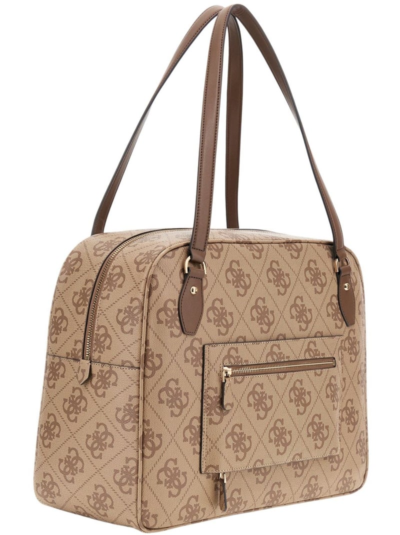 Guess Sac Voyage Berta Toiletry Train Latte Logo/Brown Marron - Kiabi