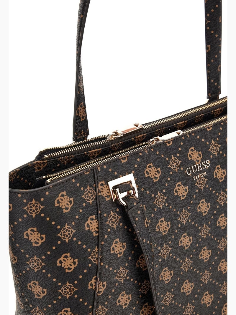 Guess Sac Voyage Calebra Tote Espresso Logo Marron - Kiabi