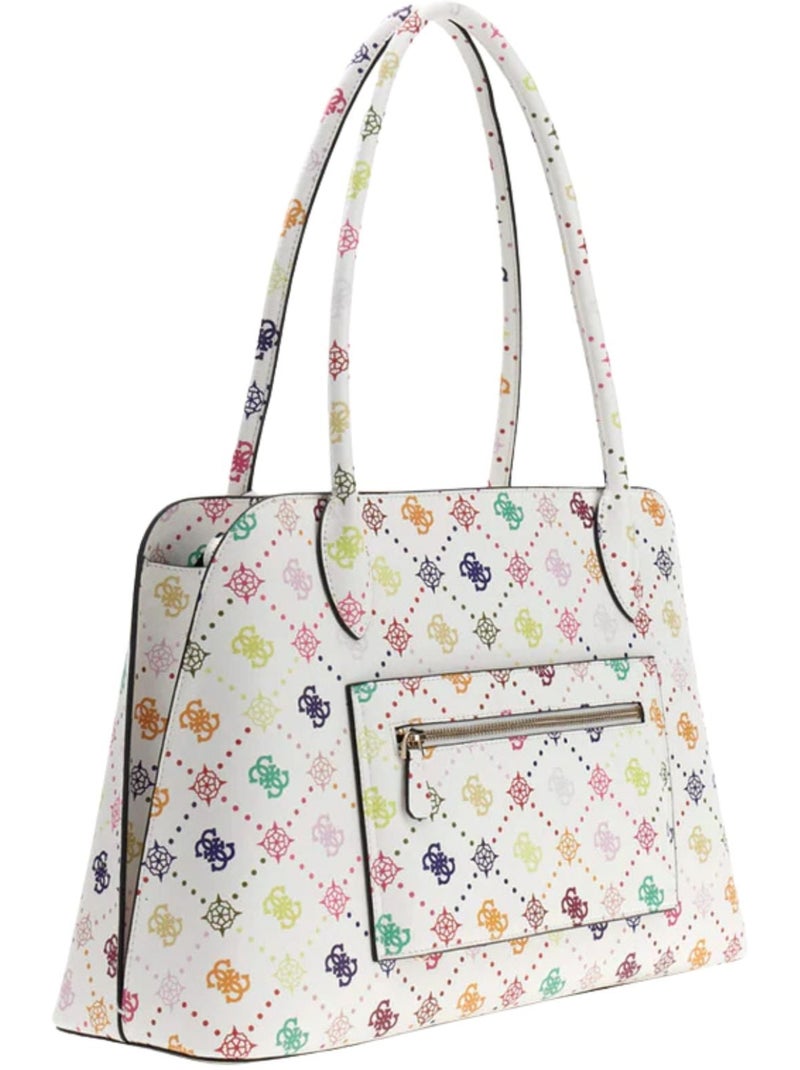 Guess Sac Voyage Patsie Tote Multi Logo Blanc - Kiabi