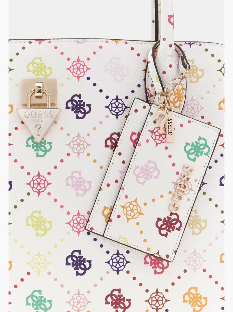 Guess Sac Voyage Patsie Tote Multi Logo Blanc - Kiabi