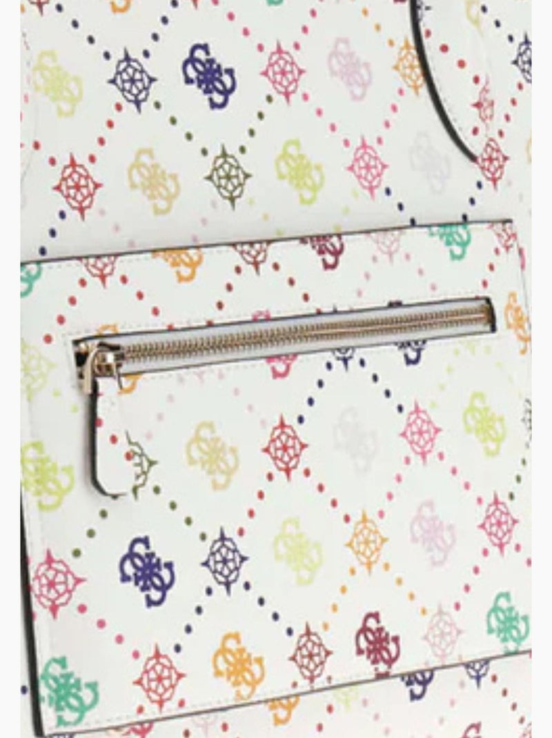 Guess Sac Voyage Patsie Tote Multi Logo Blanc - Kiabi