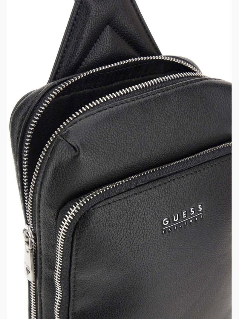Guess sacoche milano backpack black Noir - Kiabi