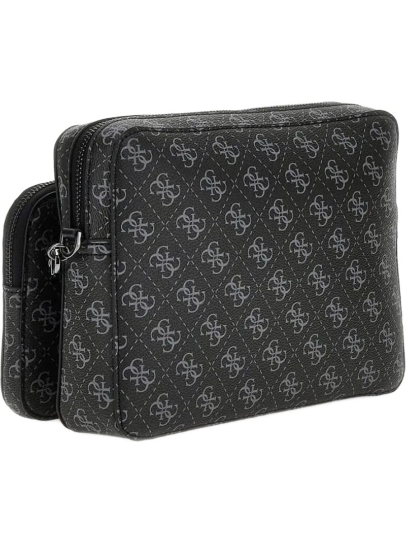 Guess Sacoche Milano Compact Black/Orange Noir - Kiabi