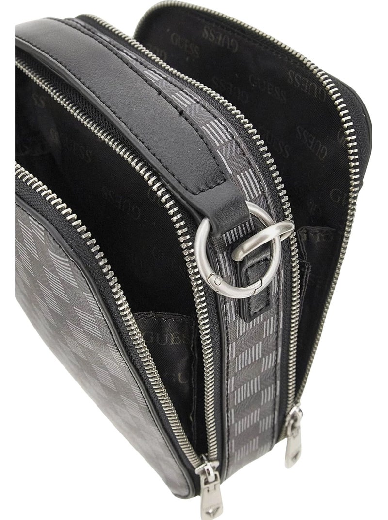 Guess Sacoche Torino Medium Bum Ba Black Noir - Kiabi