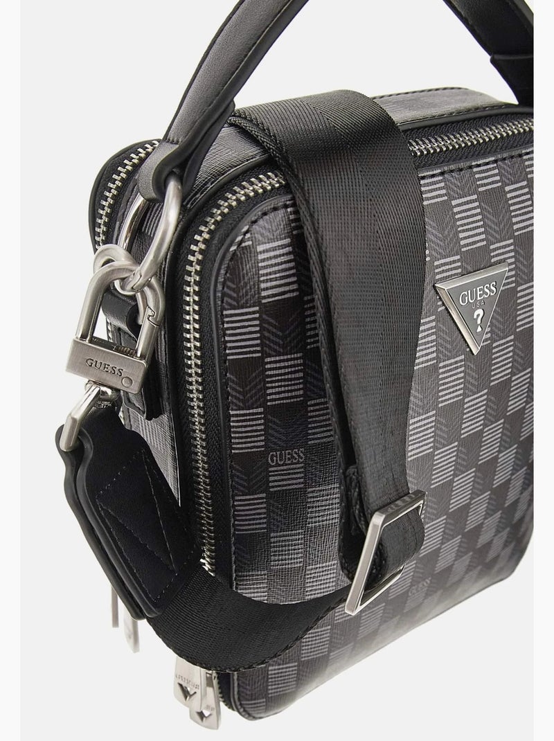 Guess Sacoche Torino Medium Bum Ba Black Noir - Kiabi