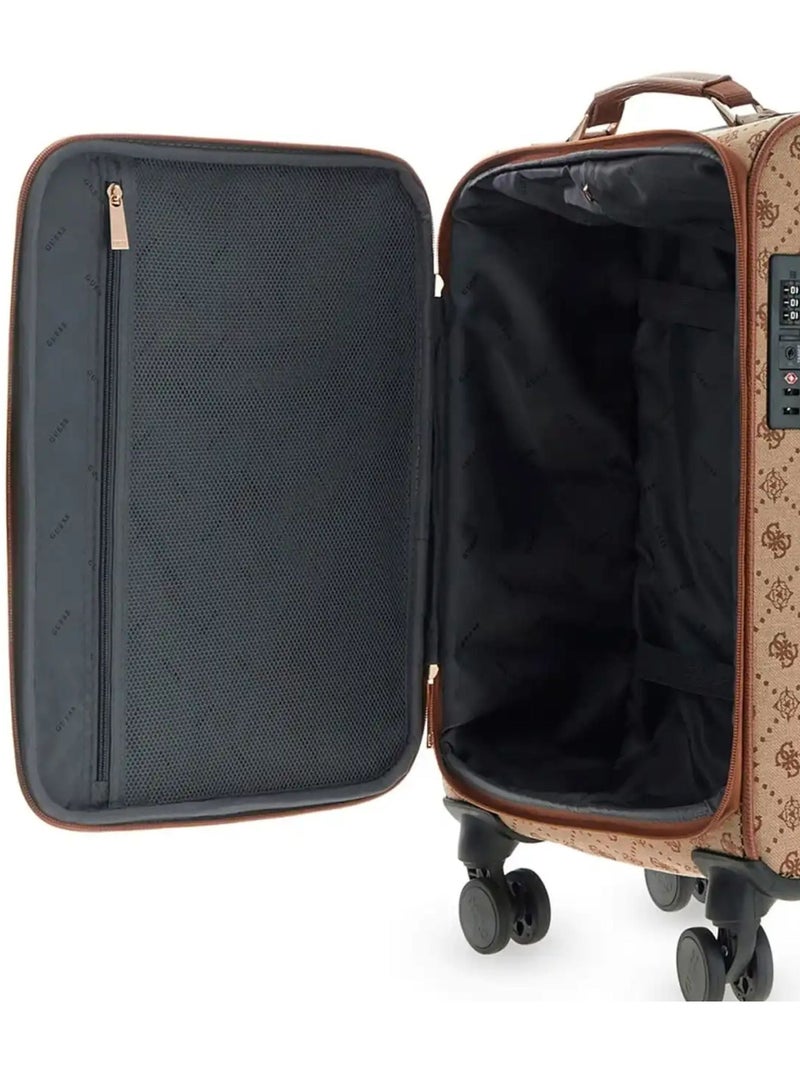 Guess Valise Cabine Melinda Logo Deluxe Latte Logo Marron - Kiabi