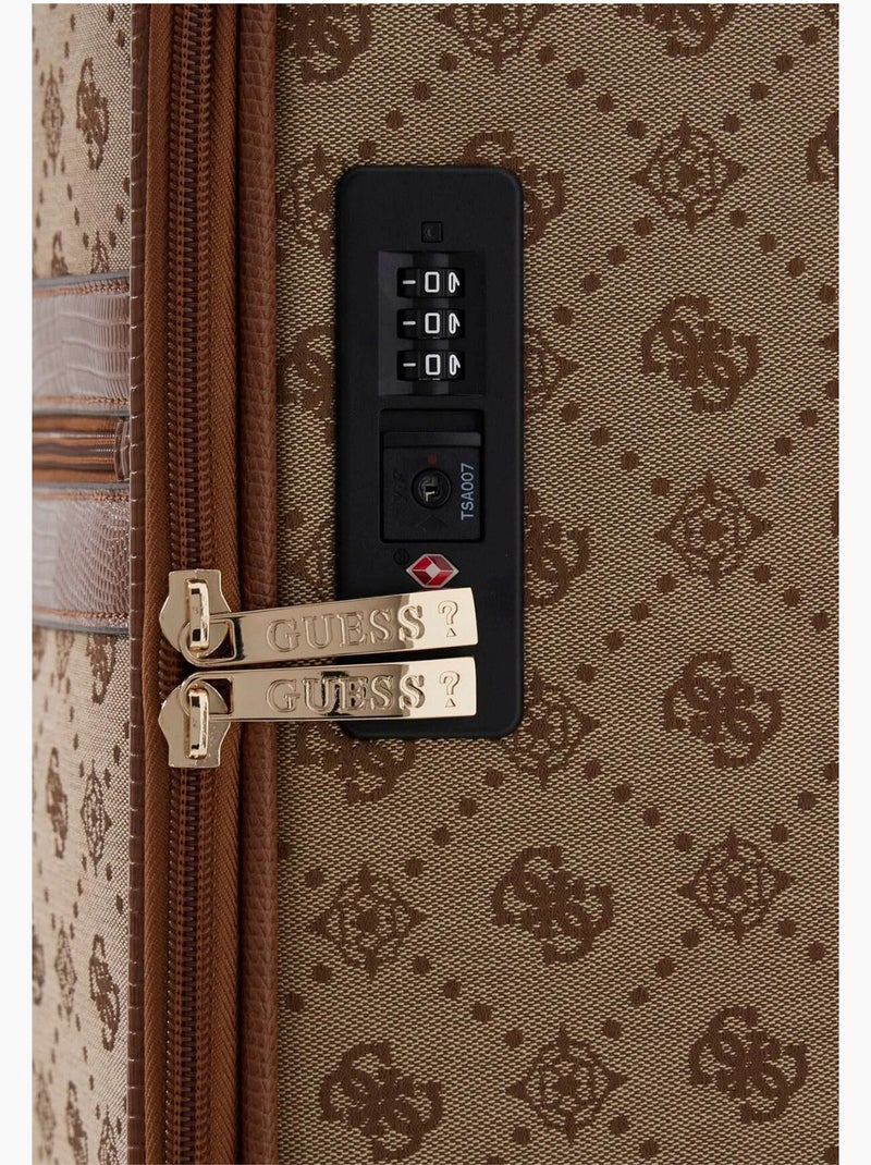 Guess Valise Cabine Melinda Logo Deluxe Latte Logo Marron - Kiabi