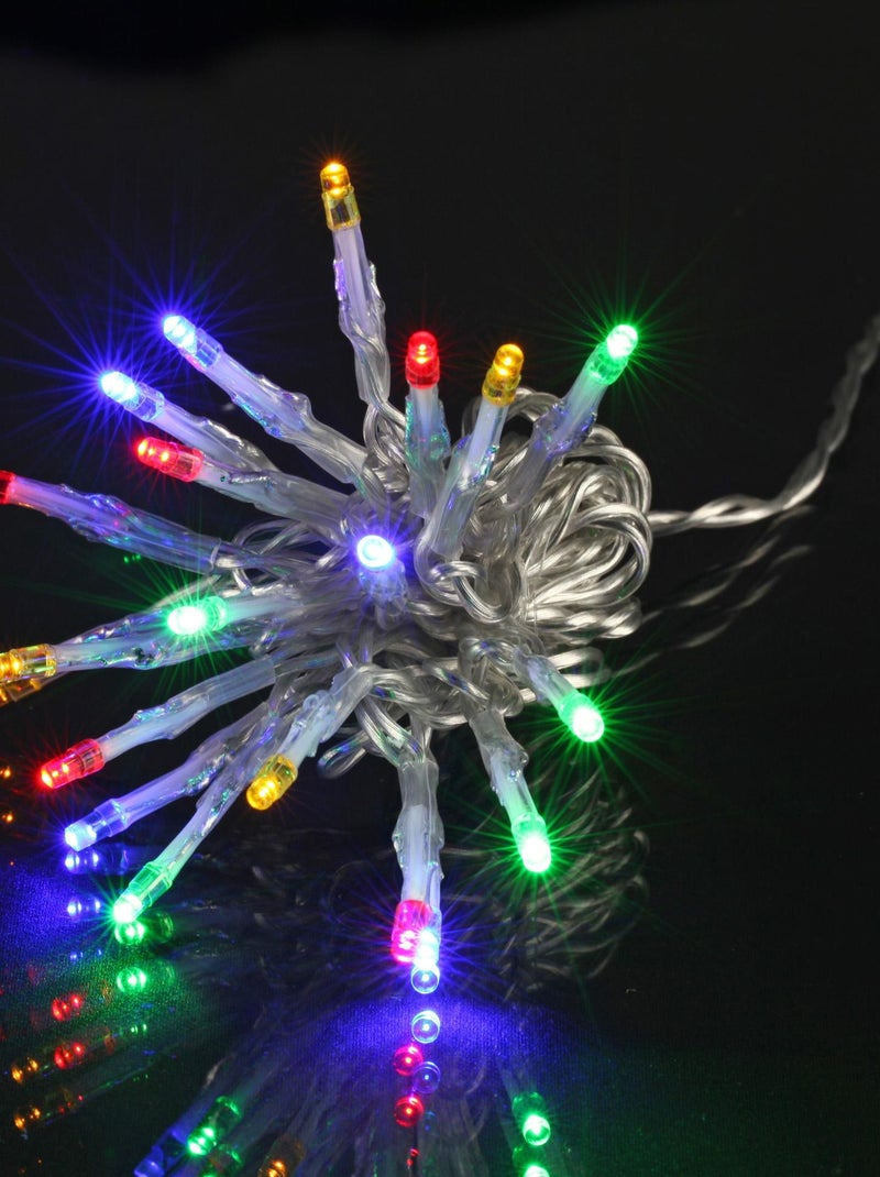 Guirlande 1000Led Multicouleur fil transparent 50m Multicolore - Kiabi