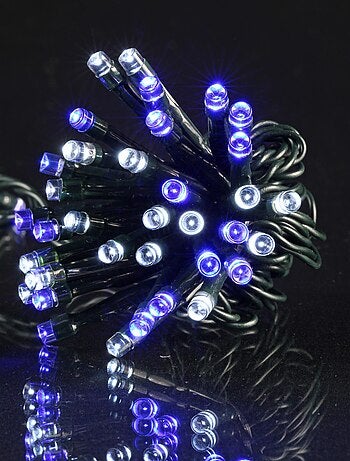 Guirlande 120 Led blanc bleues 6m