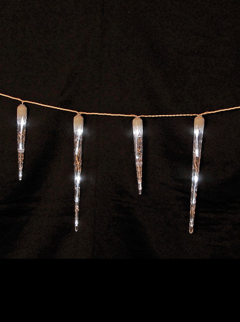 Guirlande 32 Stalactites 48 LED Blanches Blanc - Kiabi