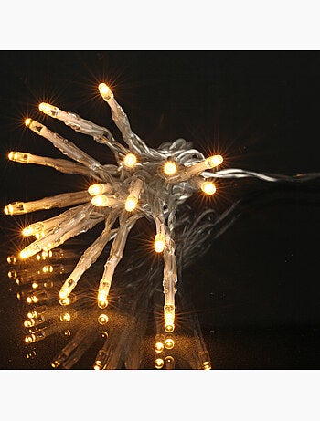 Guirlande 80 Led blanc chaud 3m fil transparent