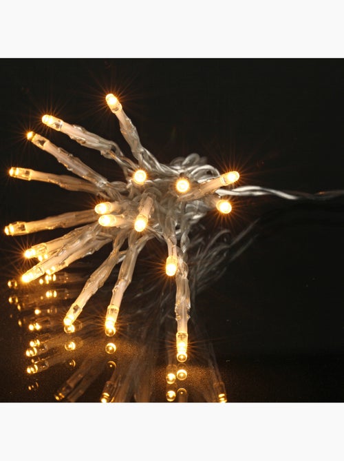 Guirlande 80 Led blanc chaud 3m fil transparent - Kiabi