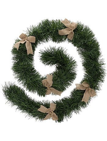 Guirlande boa 5 nœuds jute 20 cm x 2,7m 6 plis vert