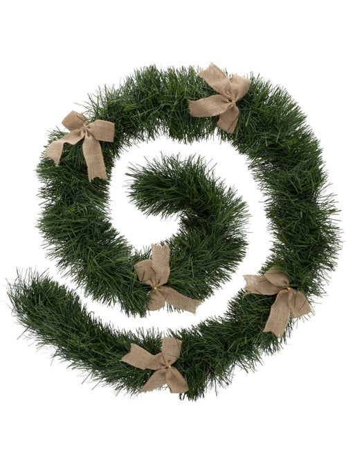 Guirlande boa 5 nœuds jute 20 cm x 2,7m 6 plis vert - Kiabi