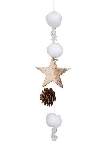 Guirlande bois étoile boule de noël 1,4 m