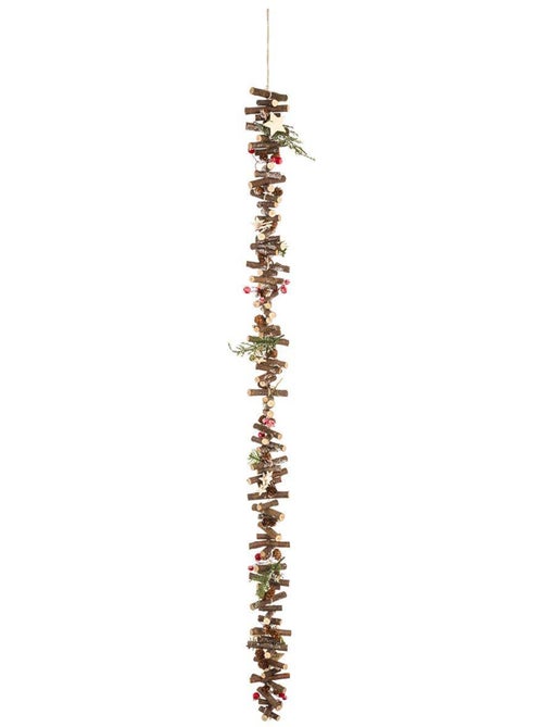 Guirlande bois rondins branches et baies 1 m - Kiabi