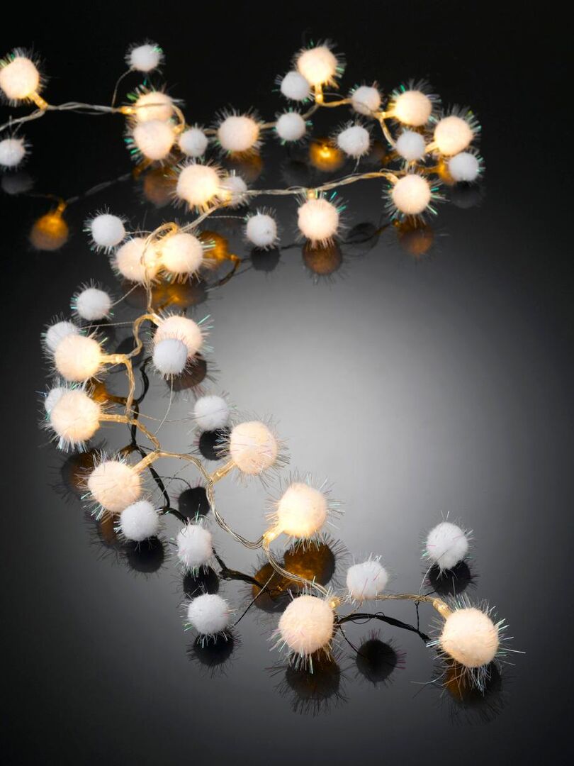 Guirlande boules de neige à LED Blanc - Kiabi