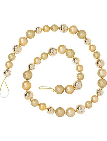 Guirlande boules de noël 2m doré