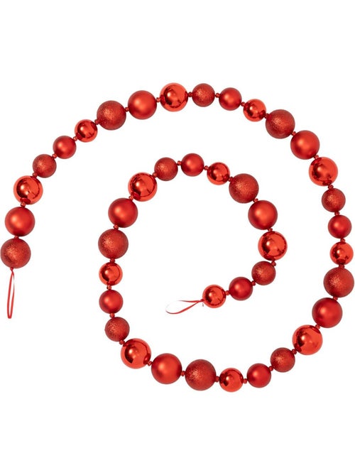 Guirlande boules de noël 2m rouge - Kiabi