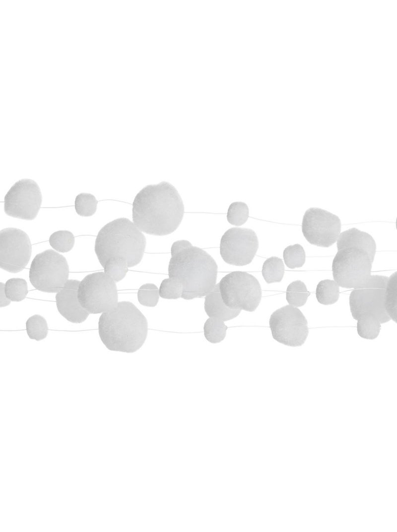 Guirlande cascade avec boules de noël 1,5m blanc Blanc - Kiabi