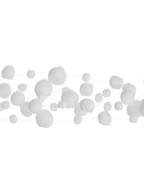 Guirlande cascade avec boules de noël 1,5m blanc - Kiabi