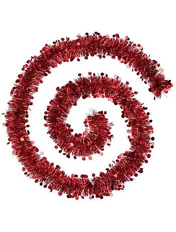 Guirlande de noel 4 plis pastilles 200 cm rouge or