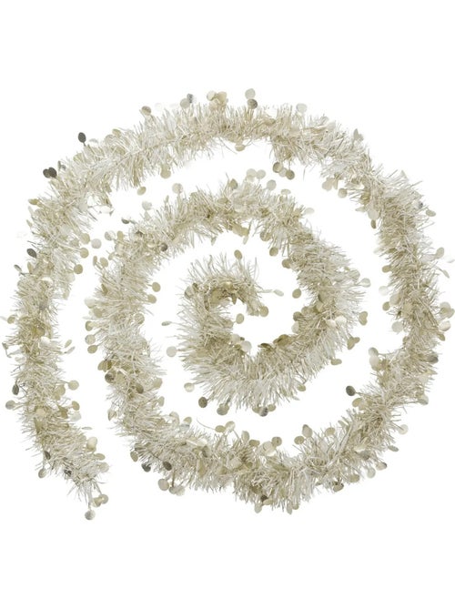 Guirlande de noel 4 plis pastilles 200 cm or blanc - Kiabi