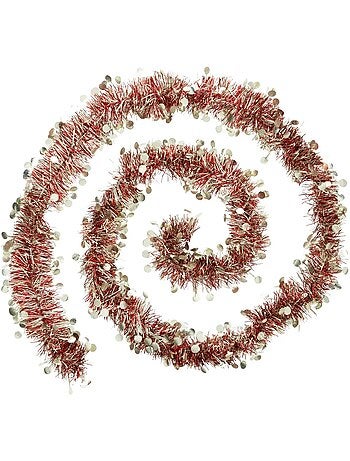 Guirlande de noel 4 plis pastilles 200 cm rouge or