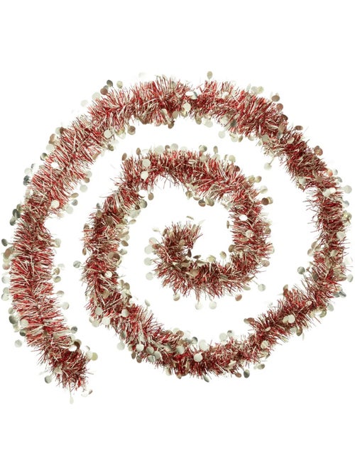 Guirlande de noel 4 plis pastilles 200 cm rouge or - Kiabi