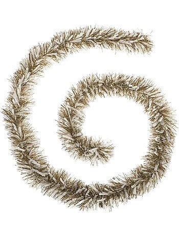 Guirlande de noel 6 plis 2 m mixte or et blanc