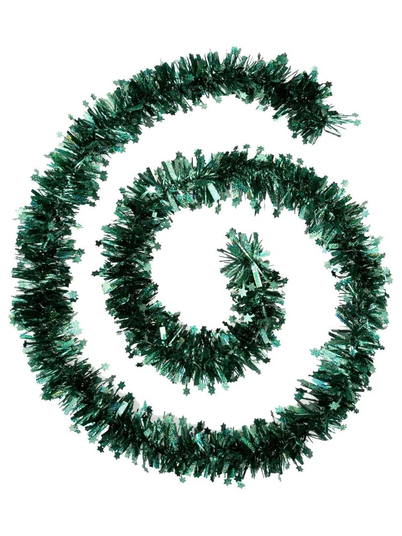 Guirlande de Noel 6 plis etoiles 200 cm Vert - Kiabi