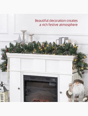 Guirlande de noël artificielle led décorée 180 cm