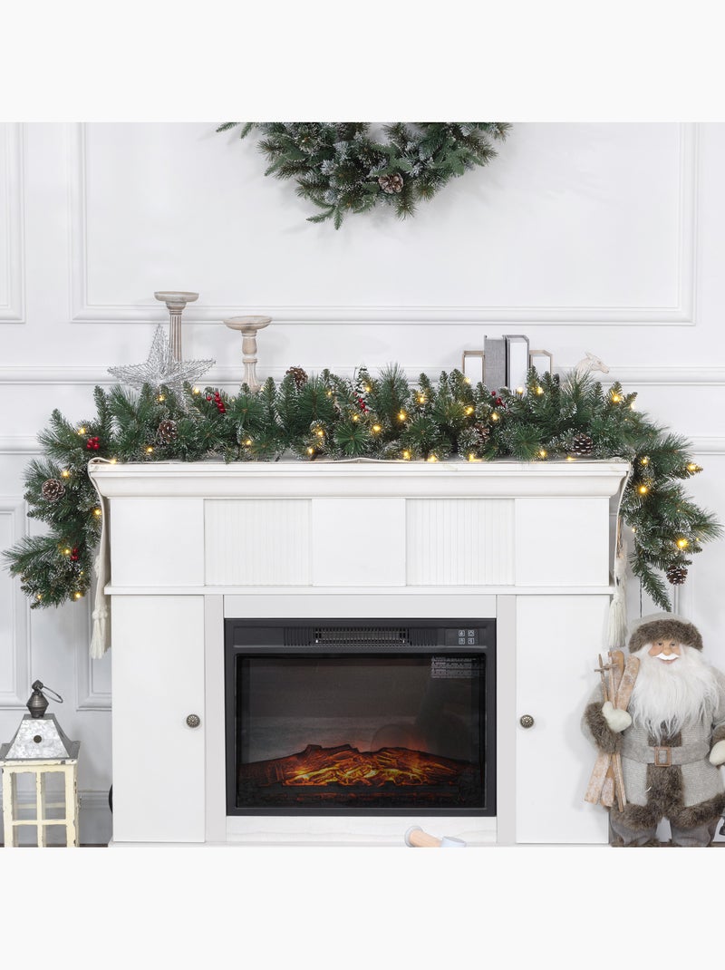 Guirlande de noël artificielle led décorée 180 cm Vert - Kiabi