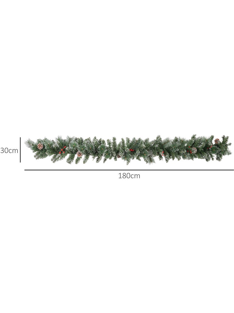 Guirlande de noël artificielle led décorée 180 cm Vert - Kiabi
