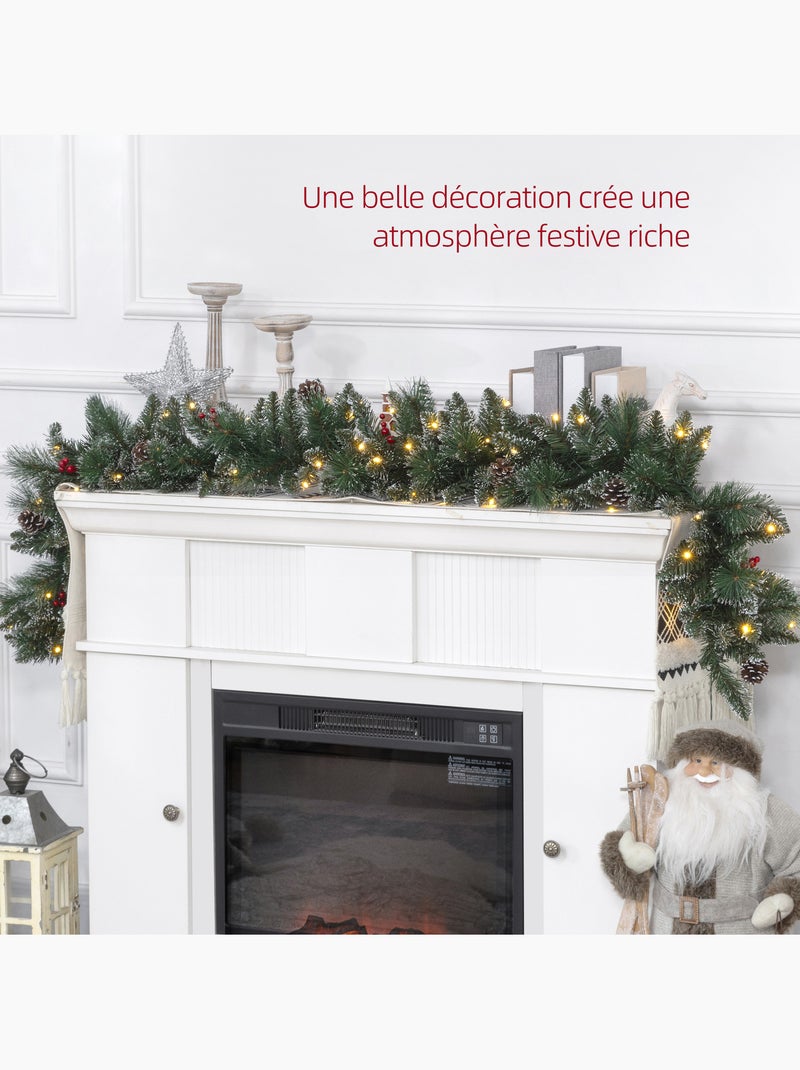 Guirlande de noël artificielle led décorée 180 cm Vert - Kiabi