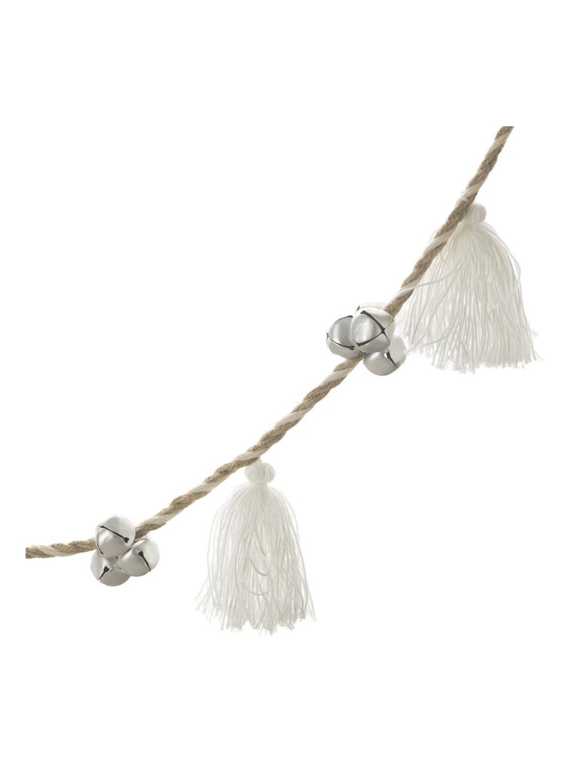 Guirlande de Noël avec pompons Blanc - Kiabi
