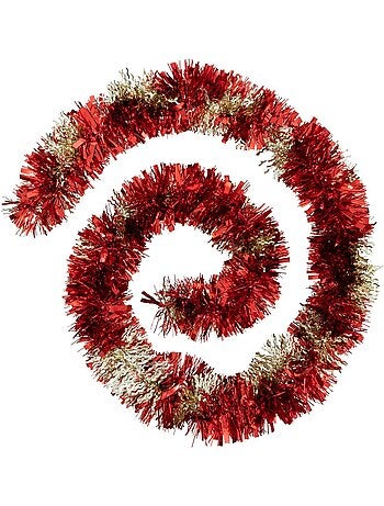 Guirlande de noël boa mixte 100x4x2m rouge et or