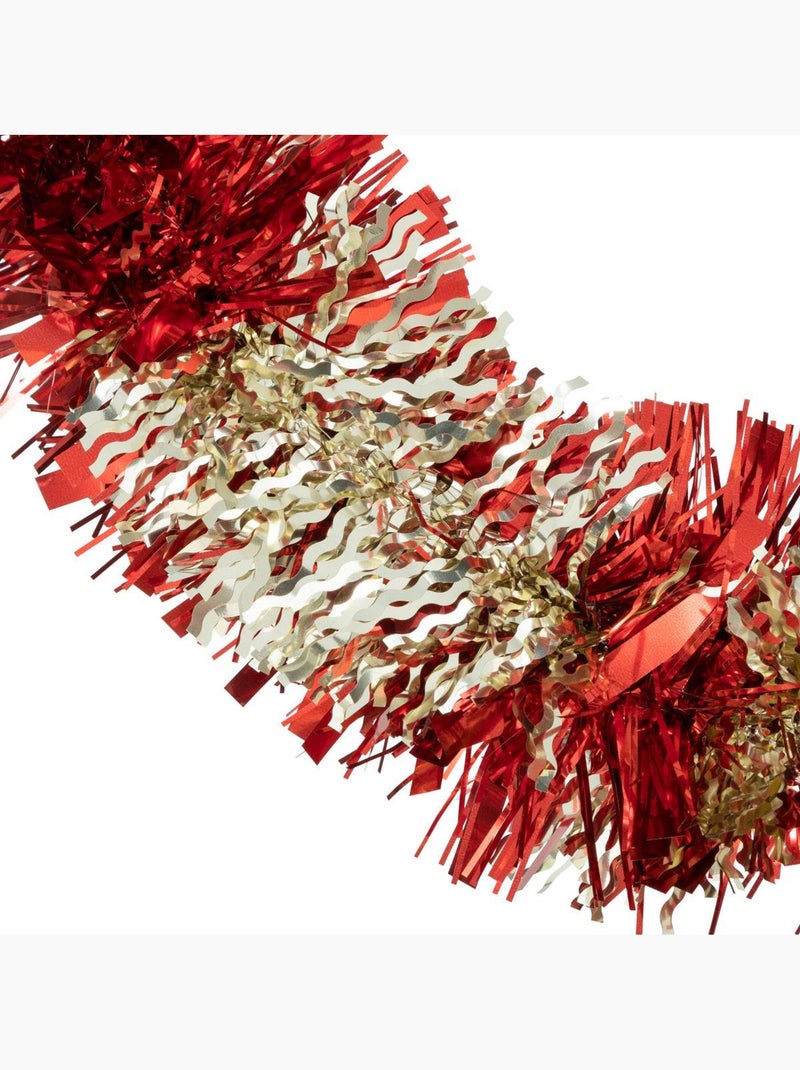 Guirlande de noël boa mixte 100x4x2m rouge et or Multicolore - Kiabi