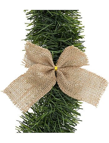 Guirlande de noël boa vert nœuds en jute 100x4x2.7m