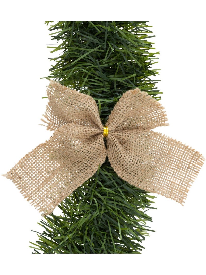 Guirlande de noël boa vert nœuds en jute 100x4x2.7m Vert - Kiabi