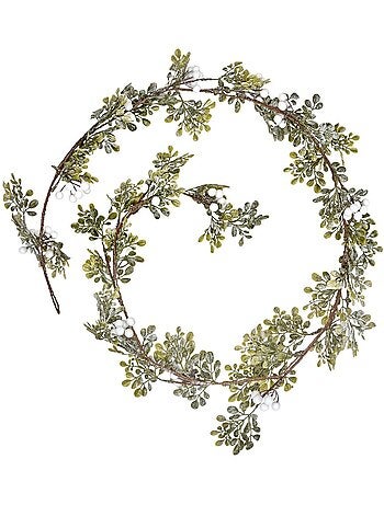 Guirlande de noël en plastique baies blanches 180 cm