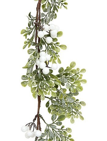Guirlande de noël en plastique baies blanches 180 cm