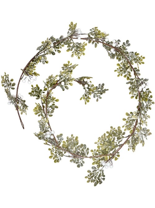 Guirlande de noël en plastique baies blanches 180 cm - Kiabi