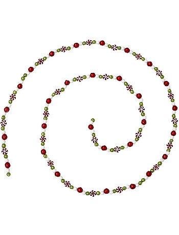 Guirlande de noël motif bonbons rouge, vert et blanc 240 cm