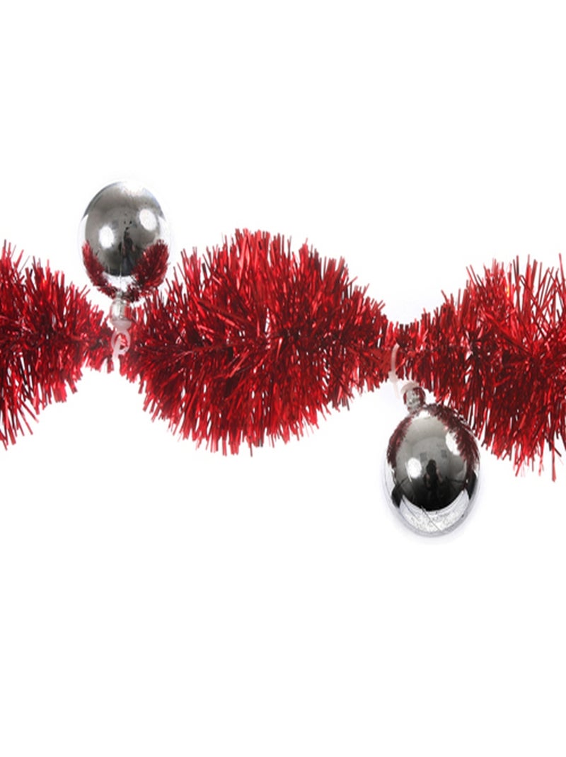 Guirlande de noël Pompon - 12 boules Argent - Kiabi