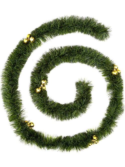 Guirlande de noël verte avec boules doré 270cm - Kiabi