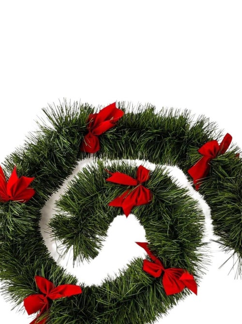 Guirlande de Noel XL 2.7 m avec noeuds 6 plis - Kiabi