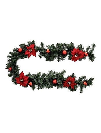 Guirlande de sapin artificiel boules rouges