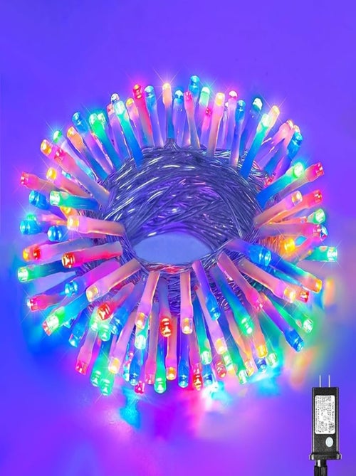 Guirlande électrique 80 Led multicouleur 3 m fil transparent - Kiabi