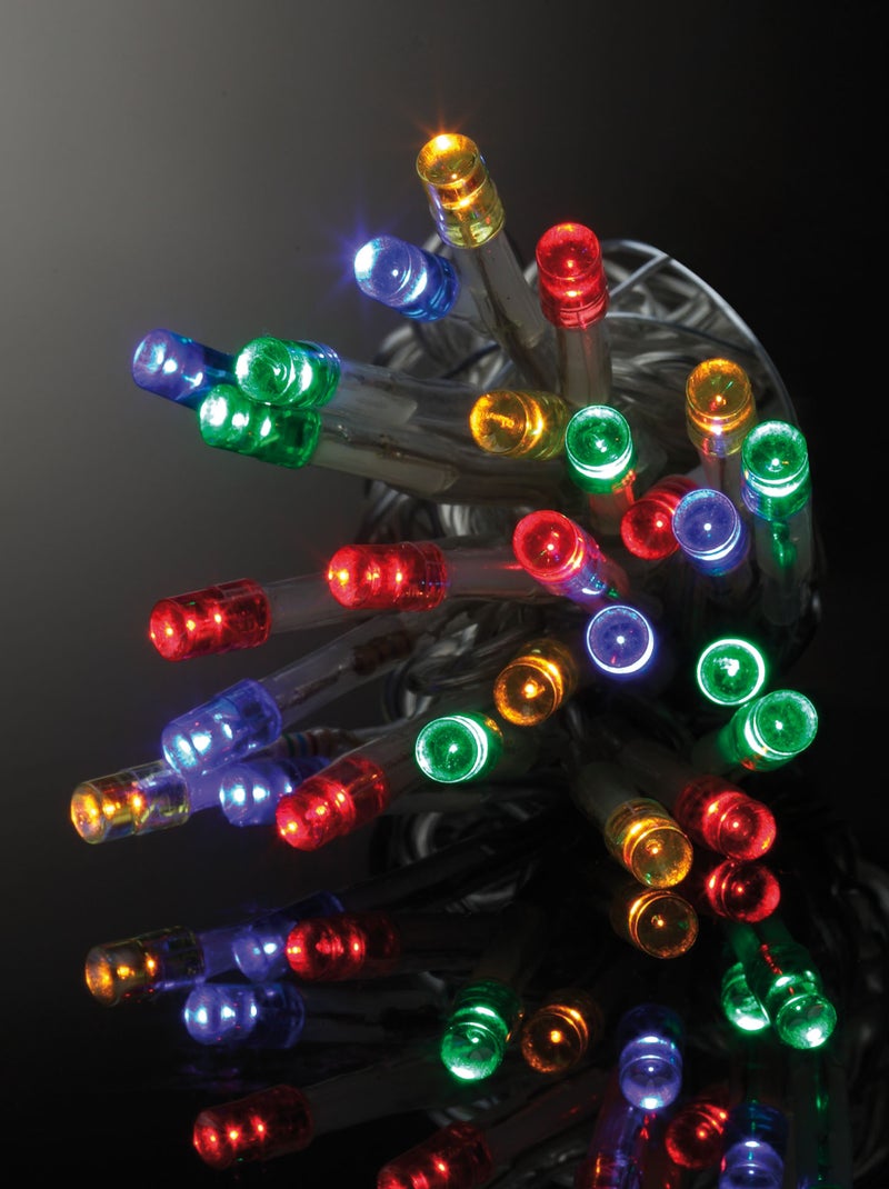 Guirlande électrique 80 Led multicouleur 3 m fil transparent Multicolore - Kiabi
